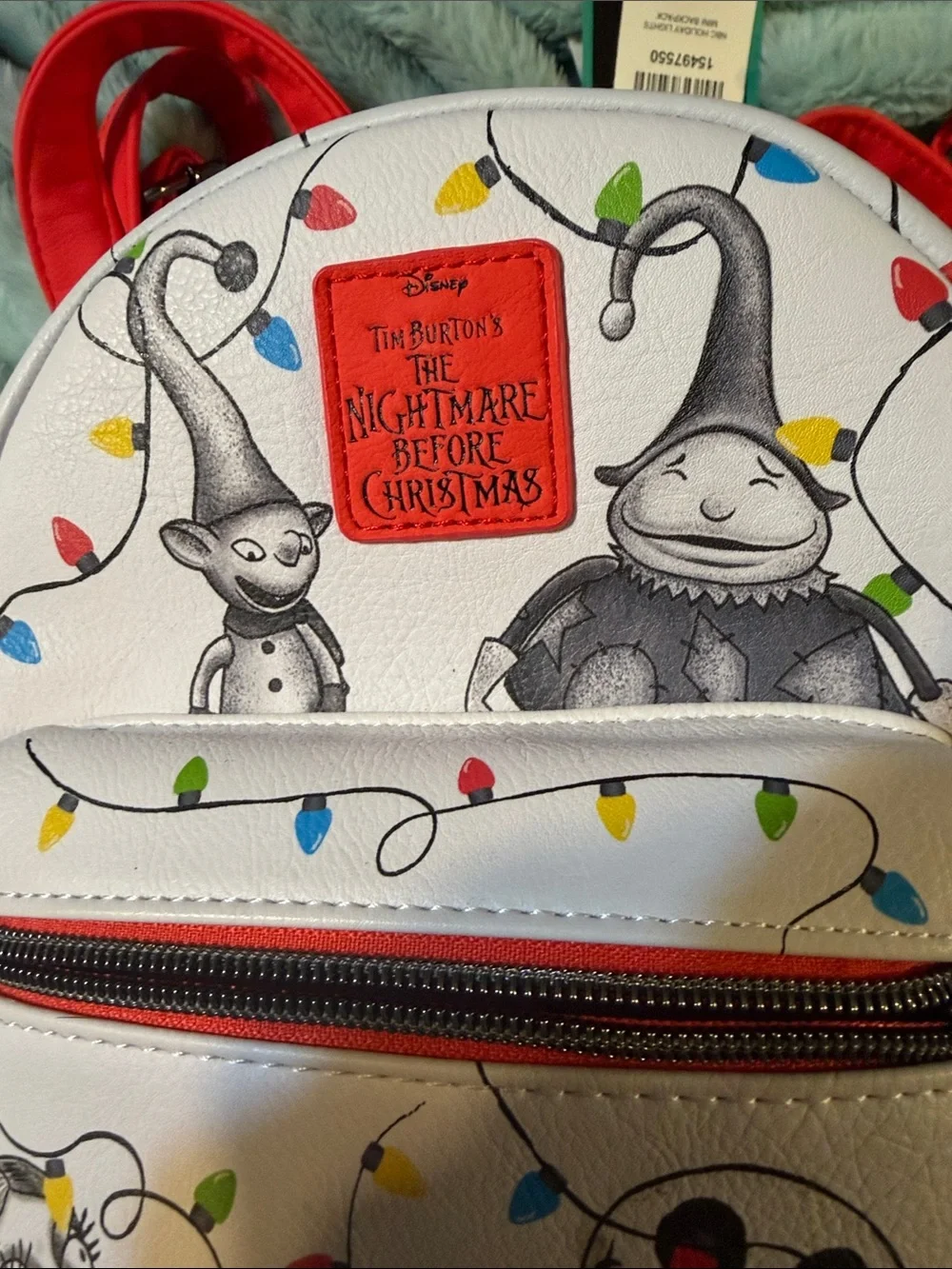 The Nightmare Before Christmas Mini Backpack - White with Holiday Lights
